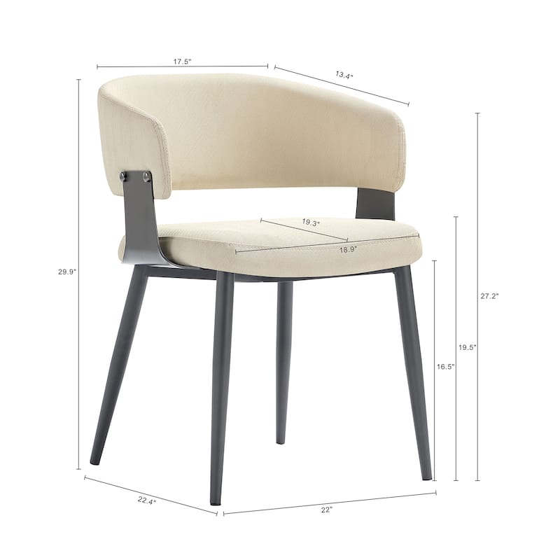 Manhattan Comfort Luce Stone Grey Textured Leatherette Dining Chair