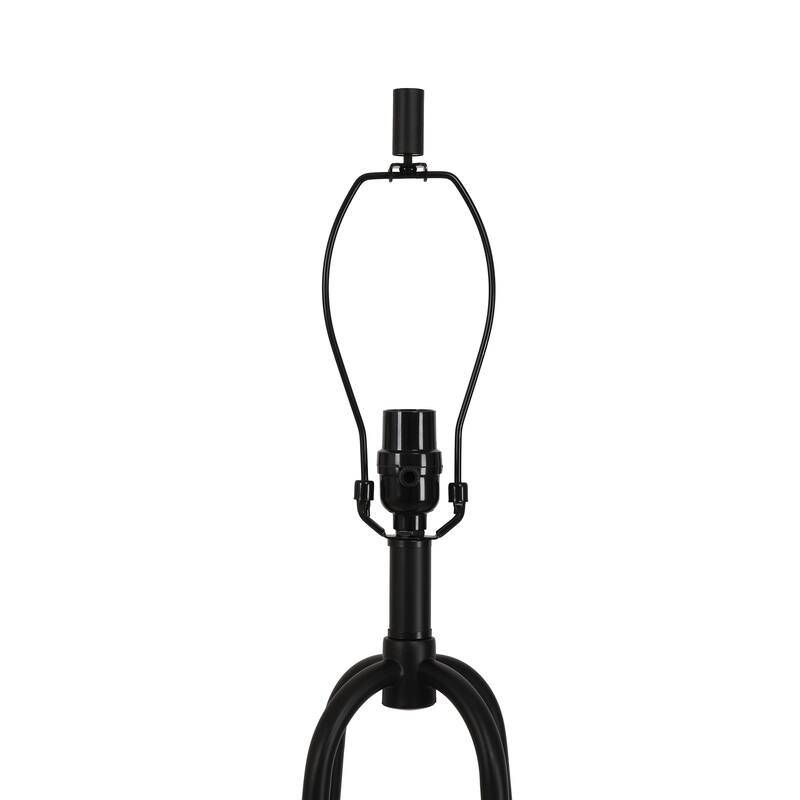 57.8'' Black Column Floor Lamp with Linen Shade(Set of 2)