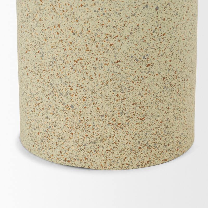 Akira Large Textured Beige Metal Pillar Candle Holder