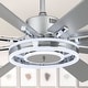 preview thumbnail 33 of 118, 20"/24"/72" Oaks Aura Cotti Low Profile Dimmable Smart Ceiling Fan with Lights 6-Speed Flush Mount Modern Remote Downrod - 72inch-Chrome