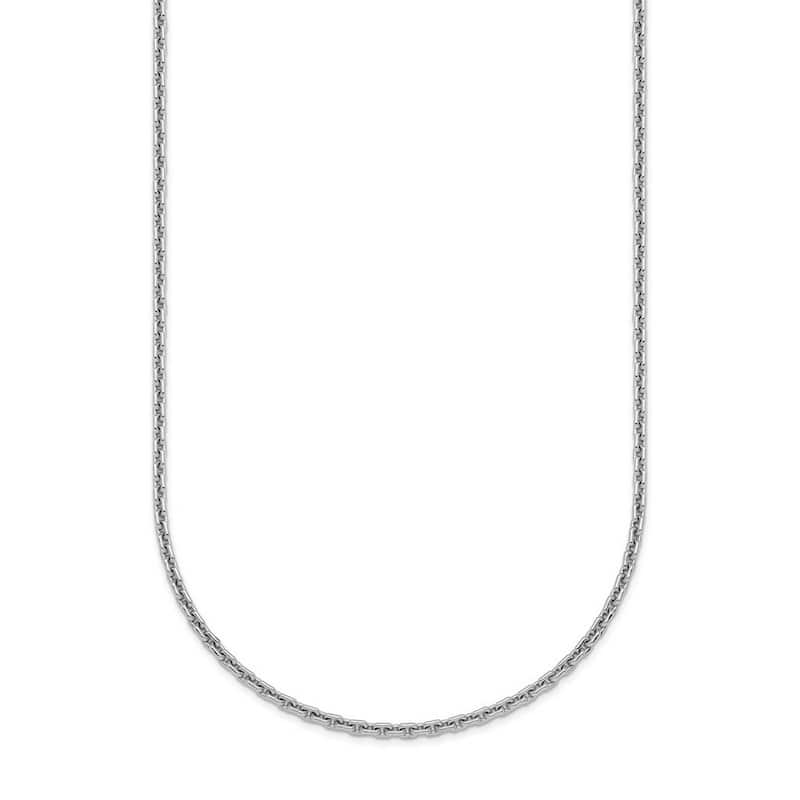 Curata 925 Sterling Silver Rhodium 1.8mm Oval Link Chain Necklace