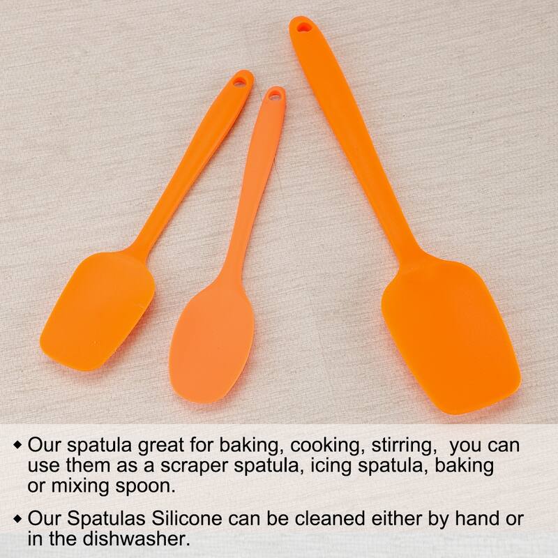 3pcs Silicone Spatula Heat Resistant Rubber Scraper for Cooking Baking - 3 Pcs