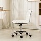preview thumbnail 24 of 35, Faux Leather Office Chair with Wheels, Upholstered Task Chair with Metal base, Swivel Rolling Chair with Adjustable Height - N/A