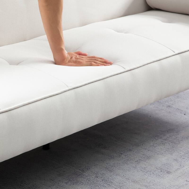 Modern Living Room Linen Sofa Bed, Folding Recliner Futon Couch Sleeper