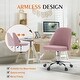 preview thumbnail 36 of 46, Armless Fabric Home Office Desk Chairs, Adjustable Height Swivel Task Vanity Chair, Task Chairs with Swivel Wheels - N/A