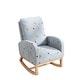 preview thumbnail 36 of 46, Upholstered High Back Wooden Rocking Chair for Living Room Baby Kids Room Bedroom, Pink Boucle
