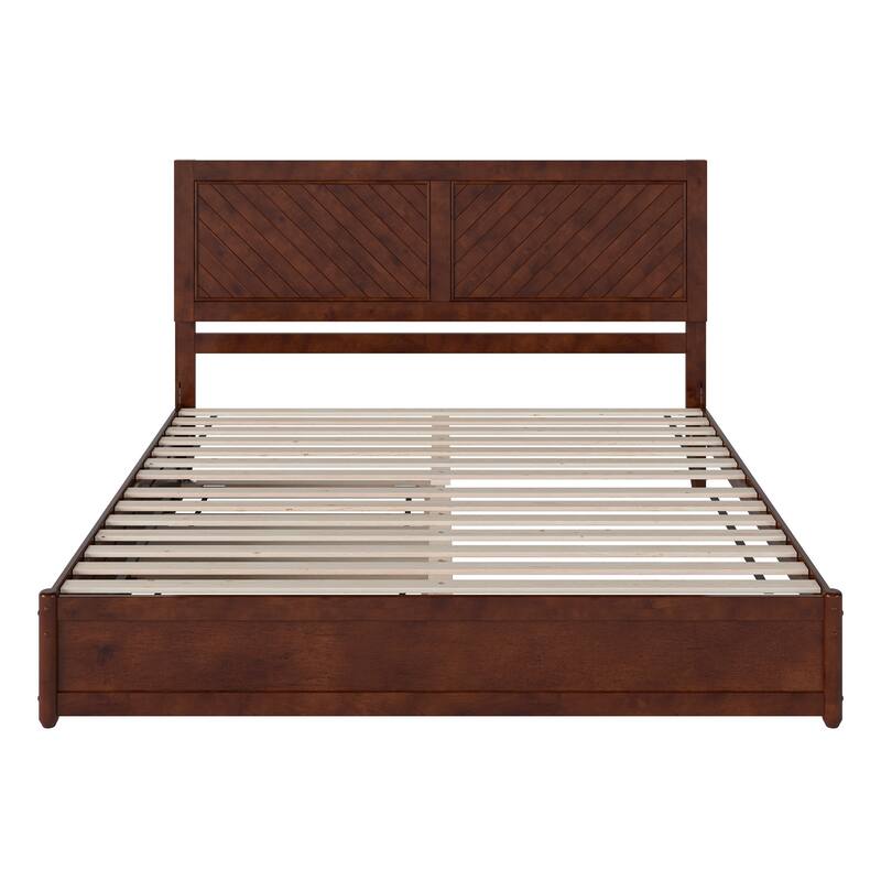 Clayton Platform Bed with Panel Footboard and Twin XL Trundle