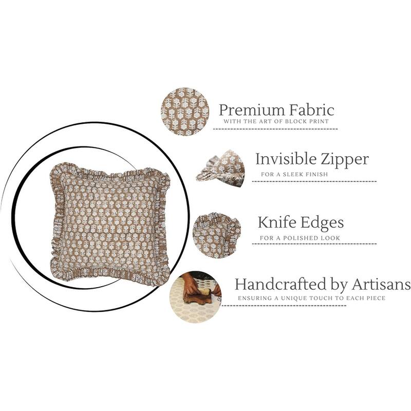 Fabdivine Cotton Bohemian Block print pillow Cover