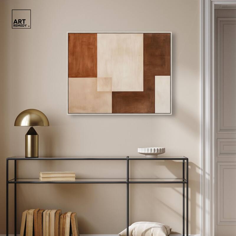 Cream and Brown Panels IV Canvas by Art Remedy