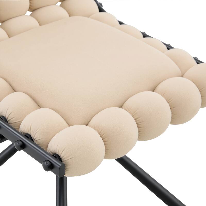 Velvet Accent Dining Chair with Metal Legs Modern Upholstered Armless Chair, Set of 2