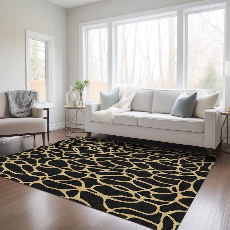 Machine Washable Indoor/ Outdoor Contemporary Chantille Rug
