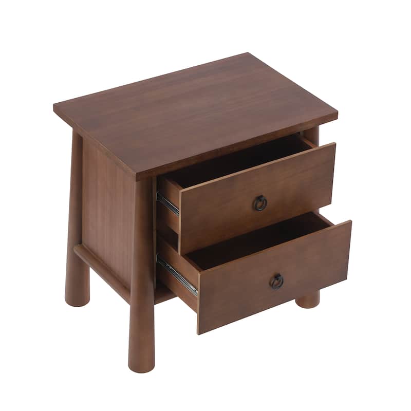 Christopher Knight Home - Modern Minimalist 23.62" Nightstand with Solid Wood Round Tapered Legs, Multi-Functional Use