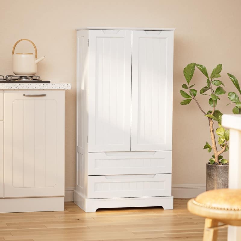 Kitchen Pantry Storage Cabinet with Drawers Freestanding Bathroom Storage Cabinets, Small Food Pantry Cabinet