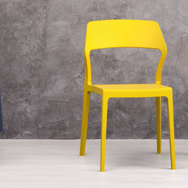 32.75" Yellow Solid Patio Dining Chair