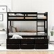 preview thumbnail 13 of 23, Nestfair Twin Over Twin Wood Bunk Bed with Trundle and Drawers