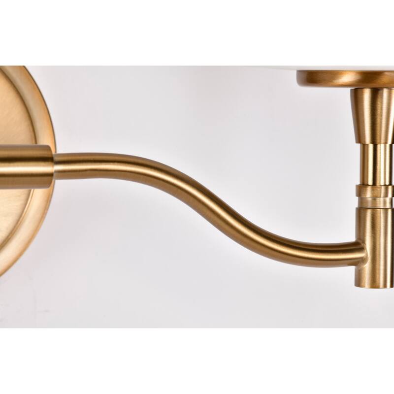 Liam 2 Light Vanity Burnished Brass White Opal Glass - Burnished Brass