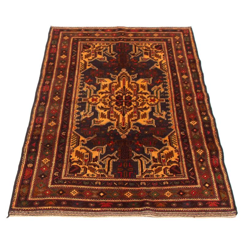 Teimani Navy Rug 3'8" x 6'5" - 3'8 x 6'5
