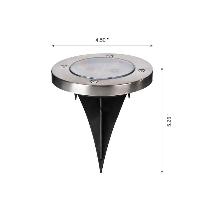Glitzhome Set of 6 Outdoor Solar Path Ground Lights - Black
