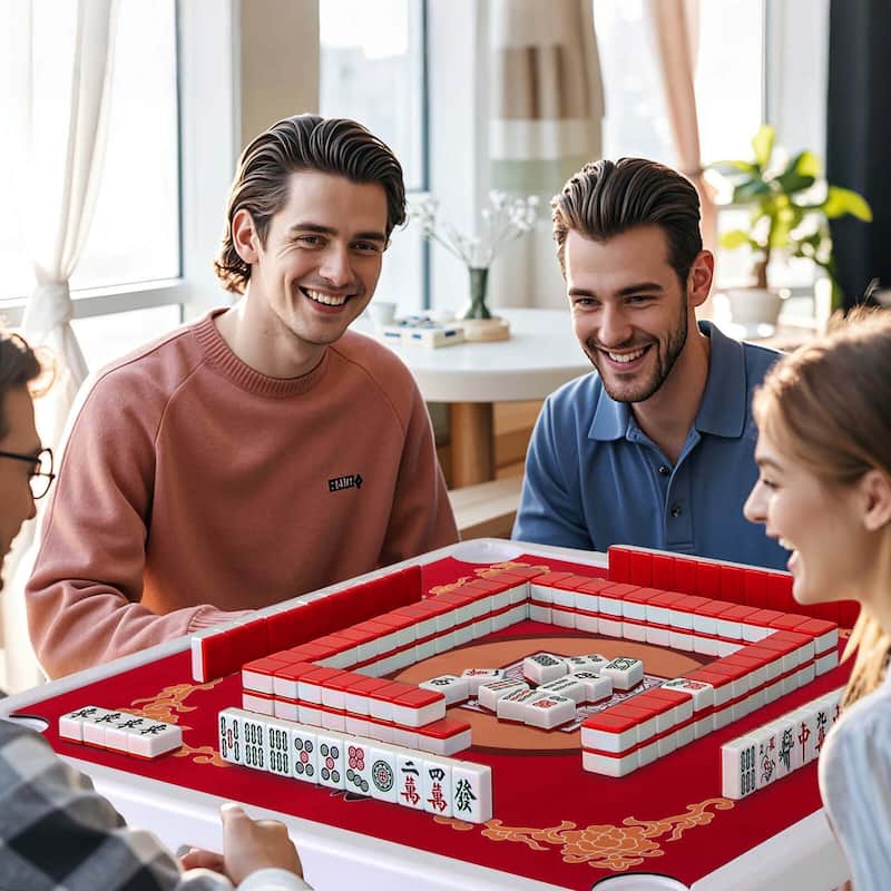 Costway 35" Folding Mahjong Table with Cup Holders & Smooth Felt Mat - See Details