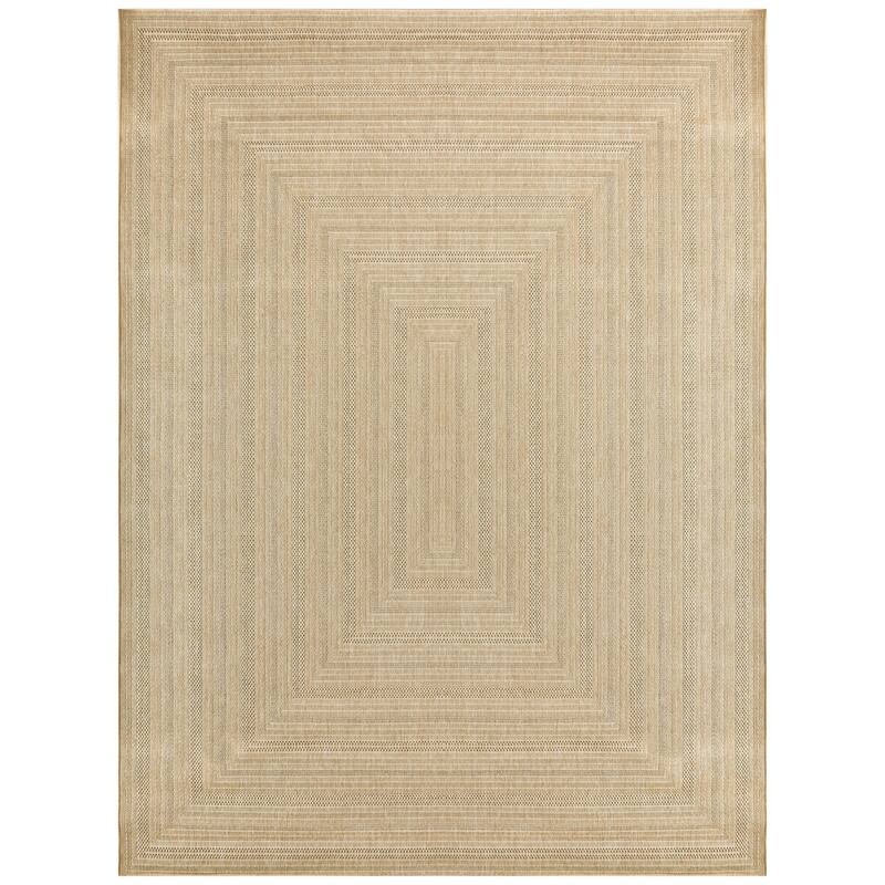 Nourison Tulum Indoor/Outdoor Geometric Area Rug - 9' x 12' - Taupe/Grey
