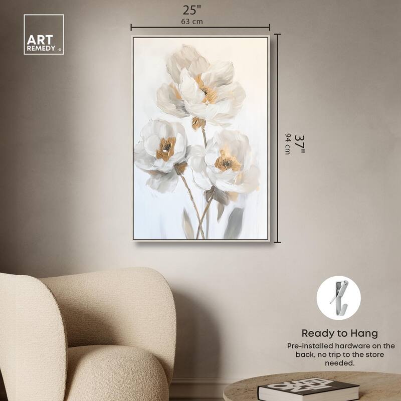 Silvered Flora II Canvas by Art Remedy