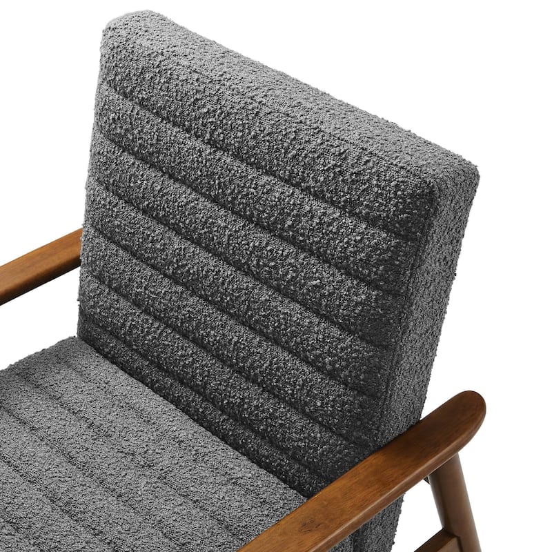 Jensen Boucle Fabric Accent Chair in Ivory