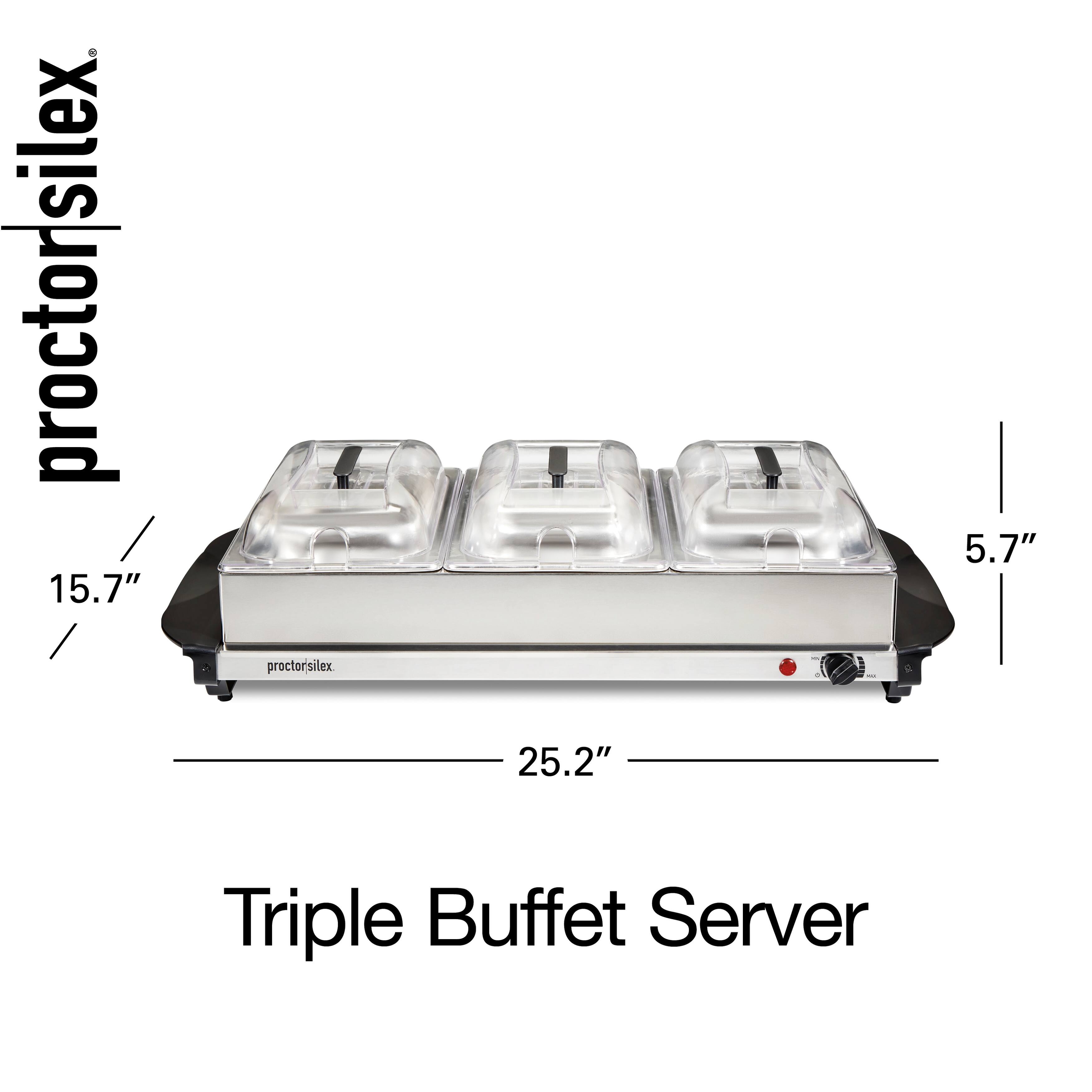 Proctor Silex Triple Buffet Server and Food Warming Tray Bed Bath