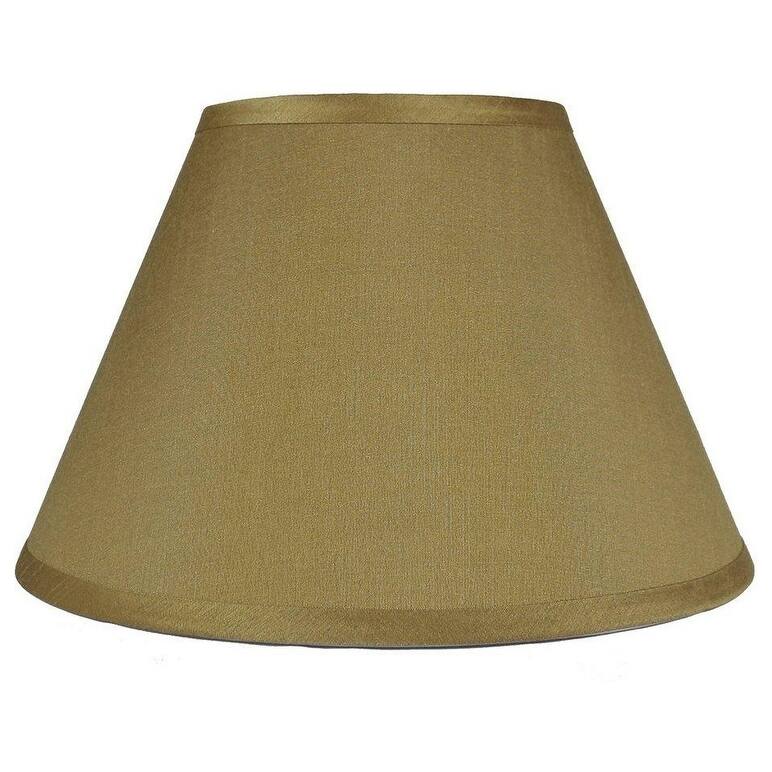 Conical Faux Silk Hardback Lamp Shade, 7" Top, 14" Bottom, 9" Slant - Gold