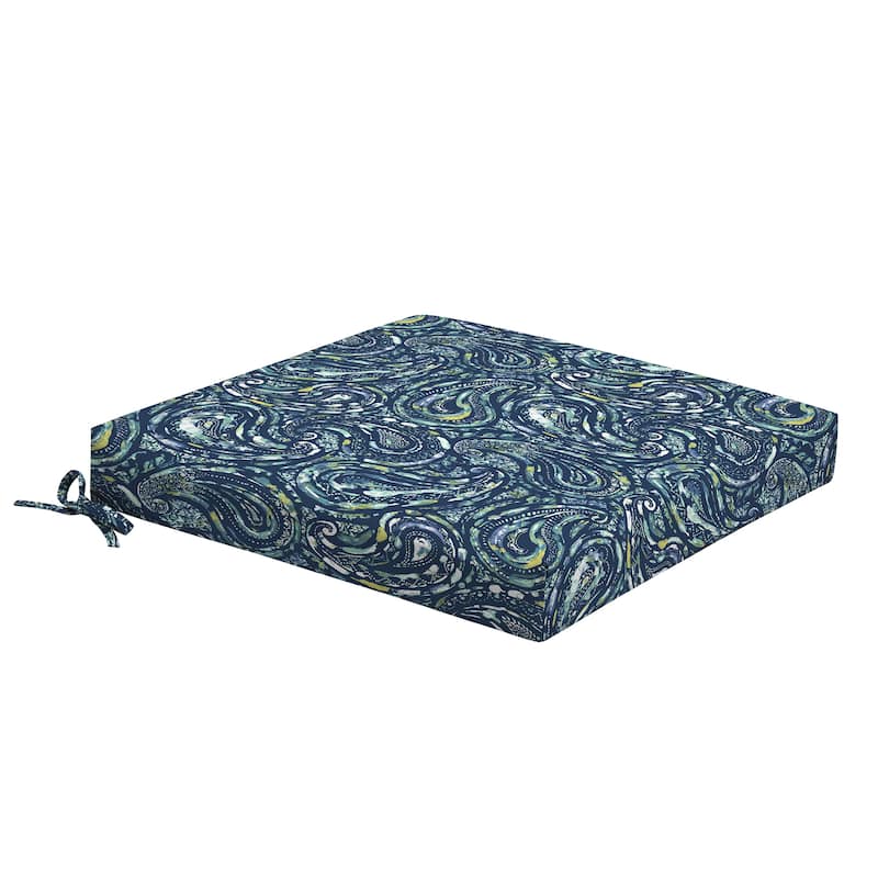 ARDEN Foam Outdoor Dining Seat Cushion, 19 x 19 - Sapphire Blue Ridge Paisley