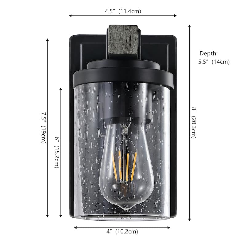 Ferme Iron/Seeded Glass Rustic LED Vanity Light, by JONATHAN Y