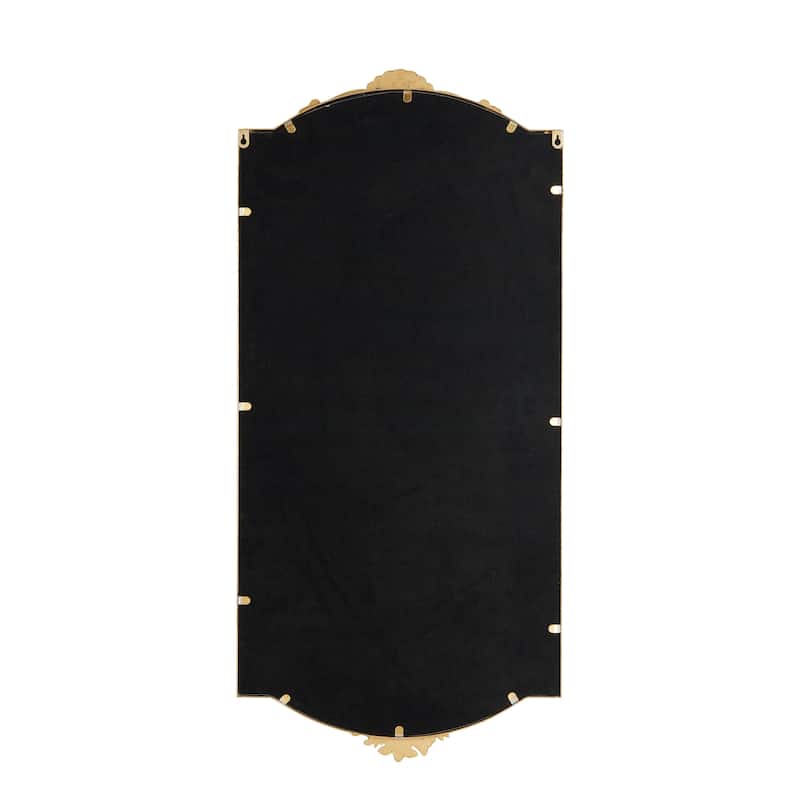 Metal Floral Room Wall Mirror with Floral Embellishments - Gold - Roche River Decor