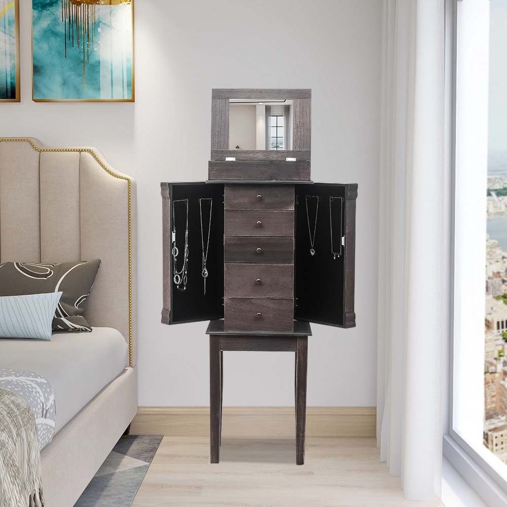 Mid century modern jewelry on sale armoire