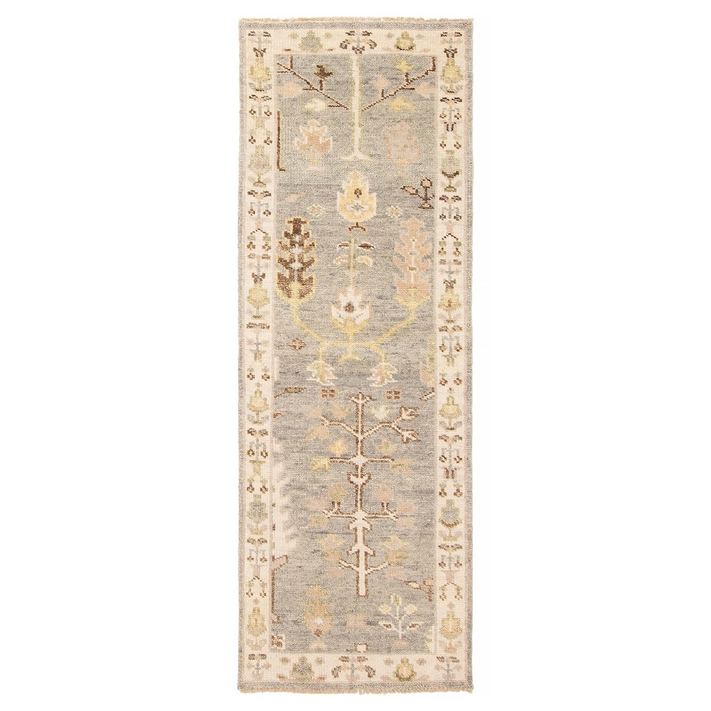 ECARPETGALLERY Hand-knotted Jules Serapi Grey Wool Rug - 2'8 x 8'0