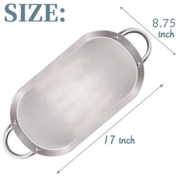 Stainless Steel Comal Griddle Pan with Handle, Fry Pan Perfect Comal