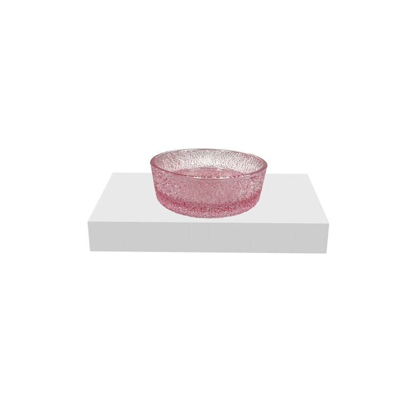 Stadium 16" & 14" Round Decorative Crystal Vessel Sinks With White Base