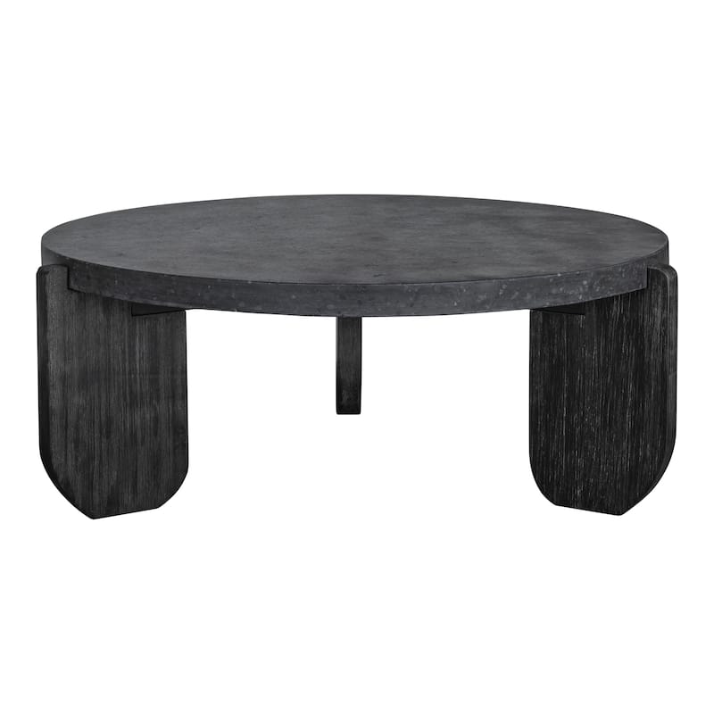 Aurelle Home Modern Acacia Wood and Marble Coffee Table