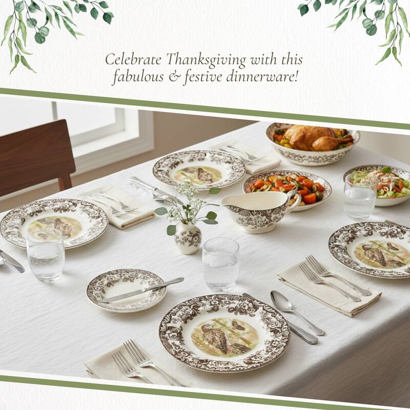 Spode Woodland Dinner Plate Birds Motif - 10.5