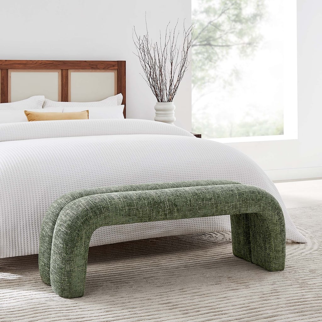 Dax 50.5" Chenille Upholstered Accent Bench
