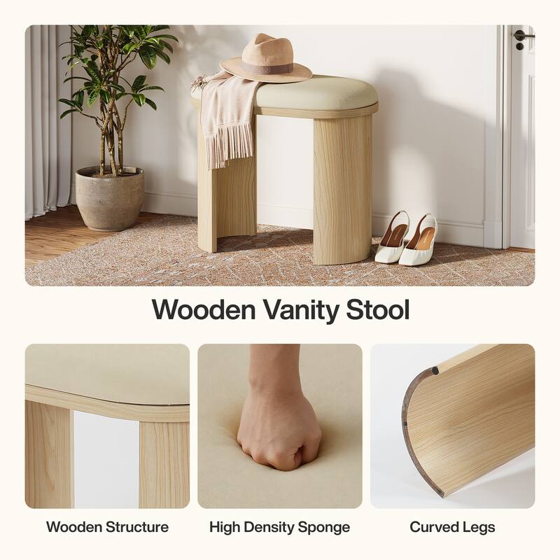 23.6 Inch Vanity Stool Chair, Ottoman Footrest, Sofa Footstool Shoe Bench