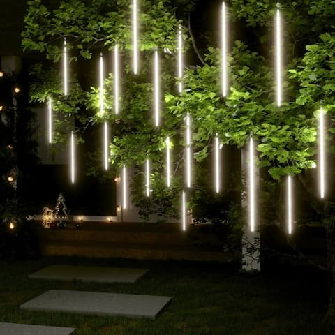 vidaXL Meteor Lights 20 pcs 19.7" Cold White 720 LEDs Indoor Outdoor