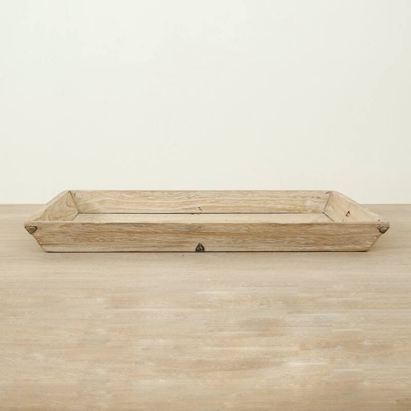 Artissance 28" Reclaimed Wood Tray Off White Wash