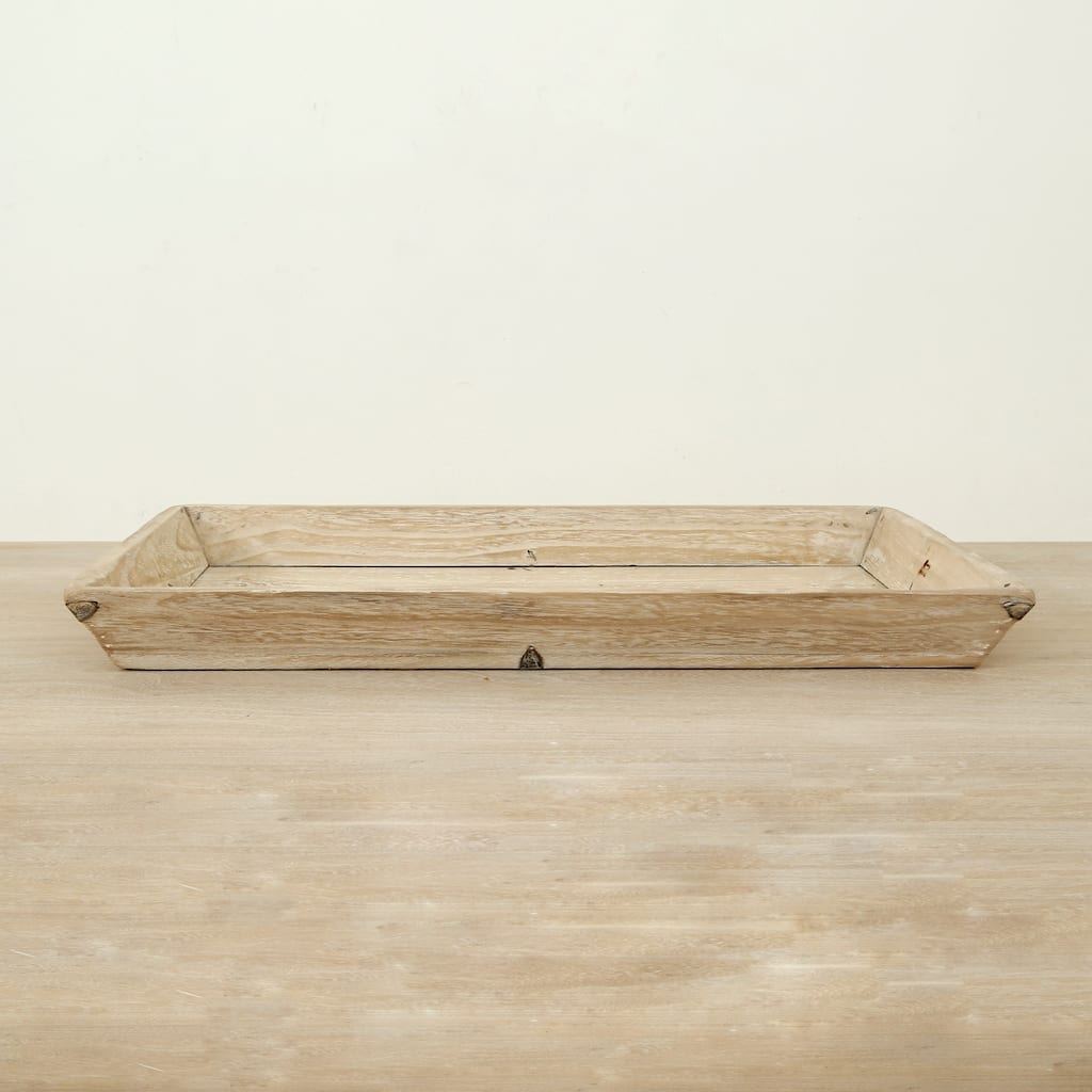 Artissance 28" Reclaimed Wood Tray Off White Wash