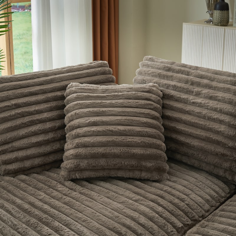 Modern Curved L-Shape Luxury Sectional Oversized Sofa: Minimalist Design,Comfy Sleeper Couch,No Assembly Required