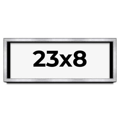 23x8 Shadow Box Frame Silver | 1.375 Inches Deep Real Wood