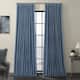 Exclusive Fabrics Faux Linen Extra Wide Room Darkening Curtain Panel - 100 X 120 - Denim