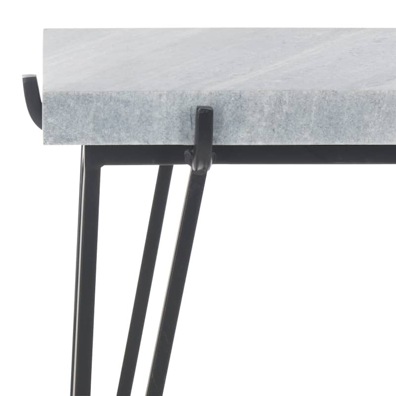 SAFAVIEH Home Rolf Marble Side Table - 18"W x 12"D x 23"H