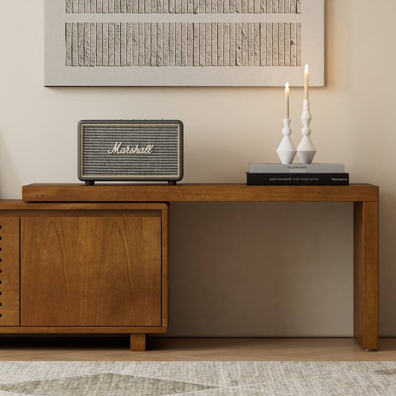 63" Expandable TV Stand for TVs up to 75" - Mid-Century Modern Media Console