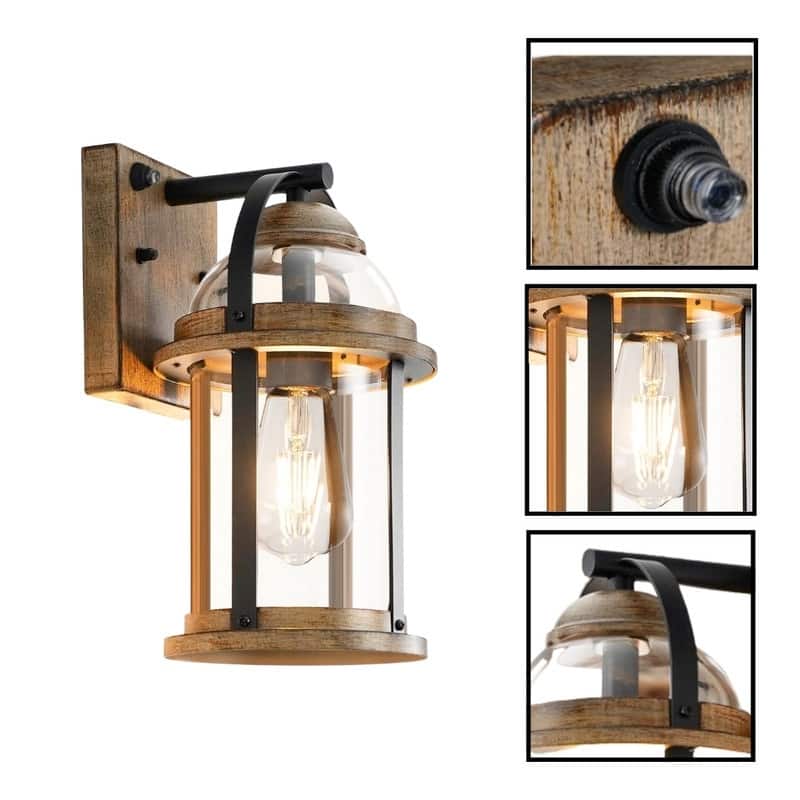 1 Pack light bulbs wood grain lighting fixtures aluminum wall lights