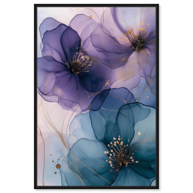 Gilded Cyanescence II Canvas by Art Remedy - Black - 16" x 24"