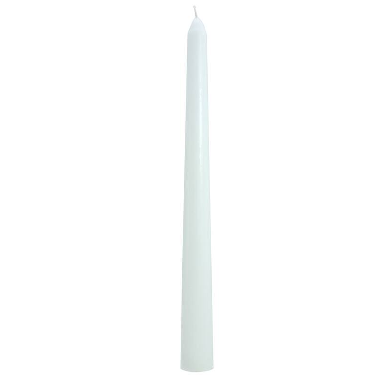 Elyon 10 inch Colored Taper Candle Unscented 8 Hour Burn Time - 50 Candles - White